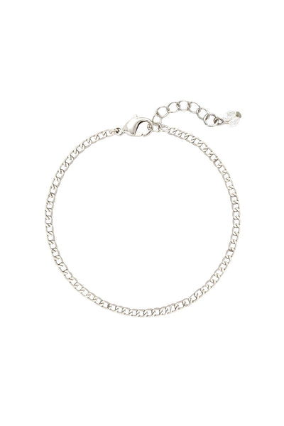 Silver Plated 2mm Curb Chain Bracelet - SP