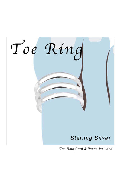 Sterling Silver Plain Adjustable Toe Ring - SS