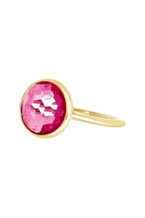 Raspberry Crystal Round Ring - GF