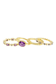 Amethyst CZ Stack Ring Set - GF