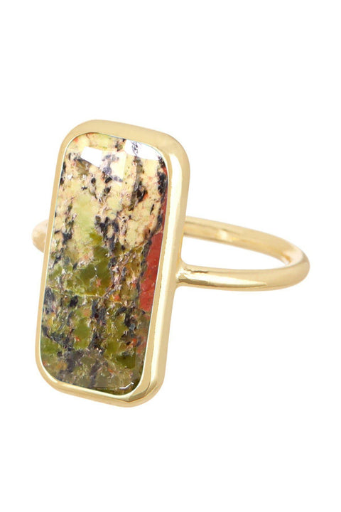 Unakite Rectangle Ring - GF