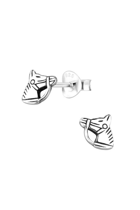 Sterling Silver Horse Head Stud Earrings - SS