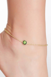 Peridot Crystal Briolette Anklet - GF