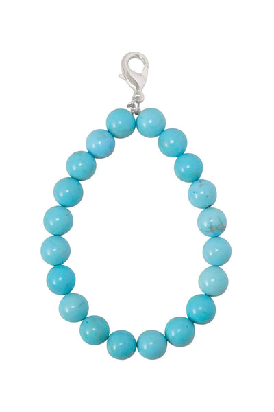 Stabilized Turquoise 8mm Mala Beads Keychain - SF/GF