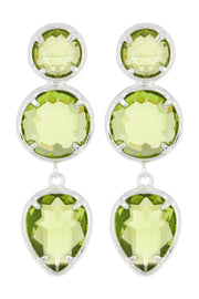 Peridot Crystal Stud Earrings - SF