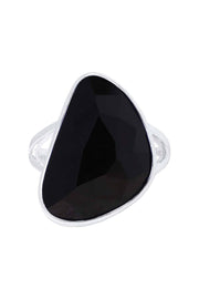 Black Onyx Fancy Cut Statement Ring - SF