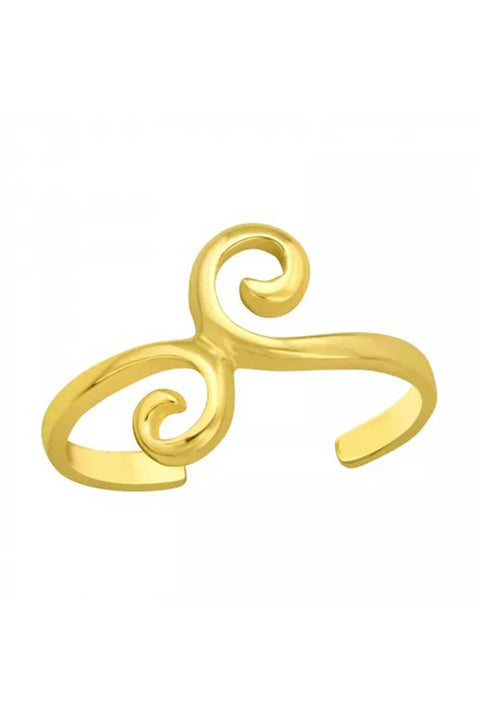 18k Vermeil Swirly Lines Adjustable Toe Ring - VM