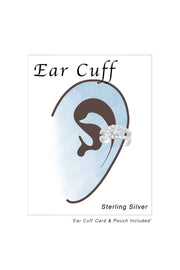 Sterling Silver Plain Ear Cuff With Cubic Zirconia - SS