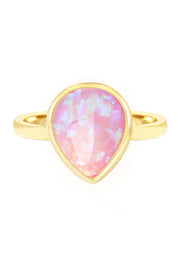 Opal Cotton Candy Teardrop Ring - GF