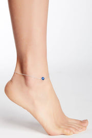 London Blue Crystal Briolette Anklet - SF