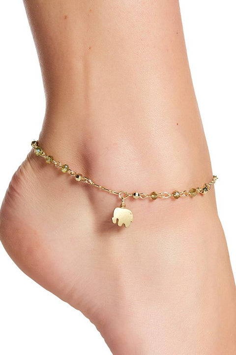 Austrian Crystal & Elephant Anklet - GF