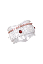 Garnet Spiral Spinner Ring - SF