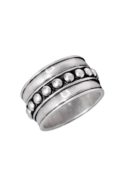 Sterling Silver Bali Detail Band Ring - SF/SS