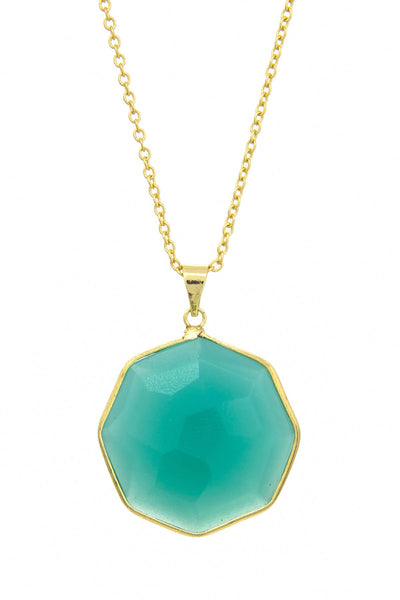 Amazonite Crystal Octagon Necklace - GF