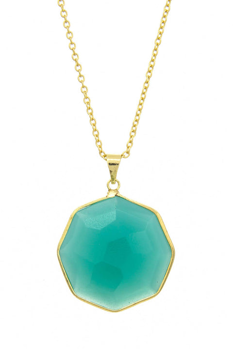 Amazonite Crystal Octagon Necklace - GF