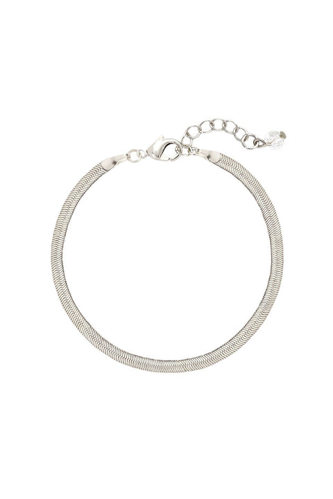 Silver Plated 3mm Magic Herringbone Chain Bracelet - SP