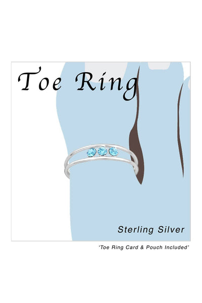 Sterling Silver Trinity Adjustable Toe Ring - SS