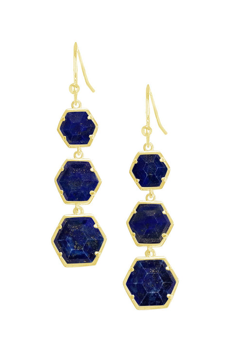 Lapis Drop Earrings - GF