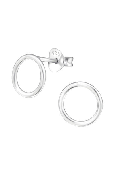 Sterling Silver Circle Ear Studs - SS