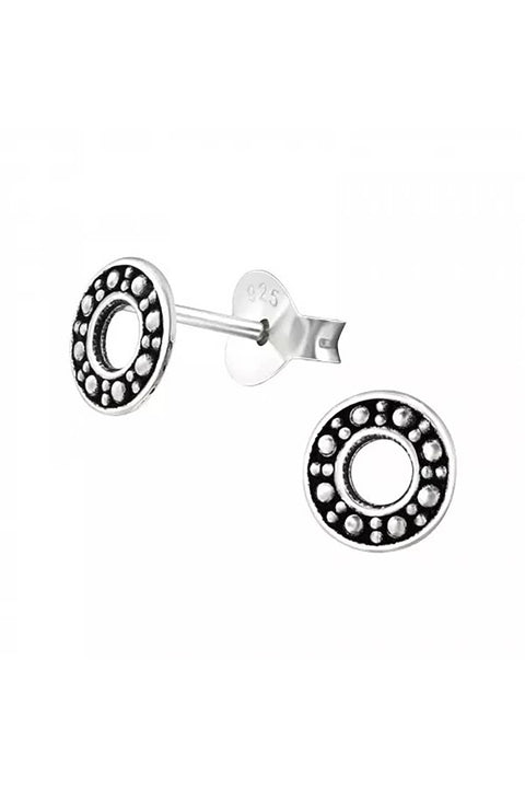 Sterling Silver Circle Ear Studs - SS