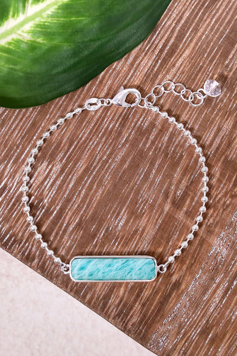 Amazonite Beaded Charm Bracelet - SF