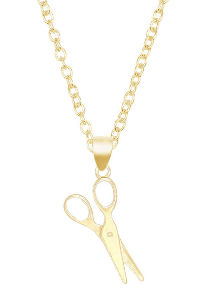 14k Gold Plated Scissors Pendant Necklace - GF