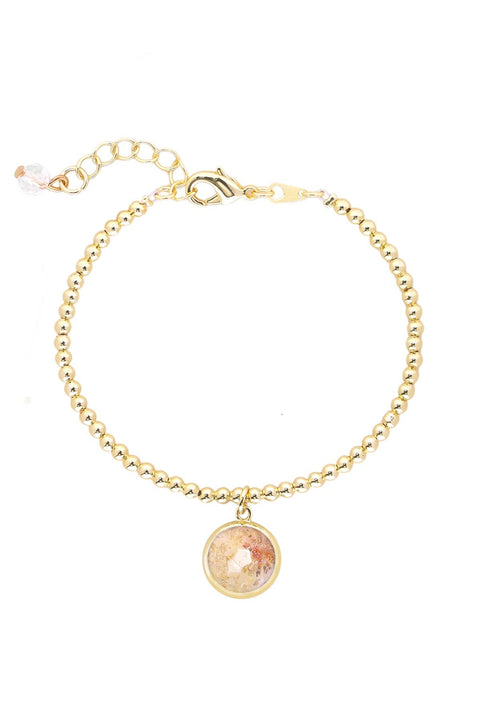 Lily Fossil Beaded Charm Bracelet - GF