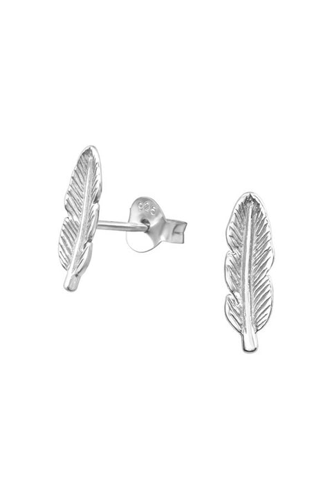 Sterling Silver Feather Ear Studs - SS