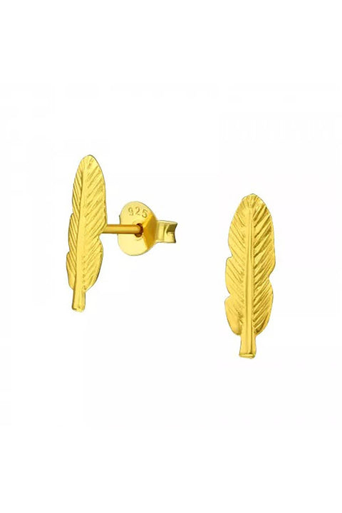 Sterling Silver Feather Ear Studs - VM