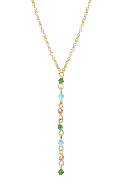 Mixed Austrian Crystal Y Necklace - GF