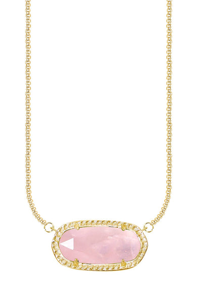 Rose Quartz Pendant Necklace - GF