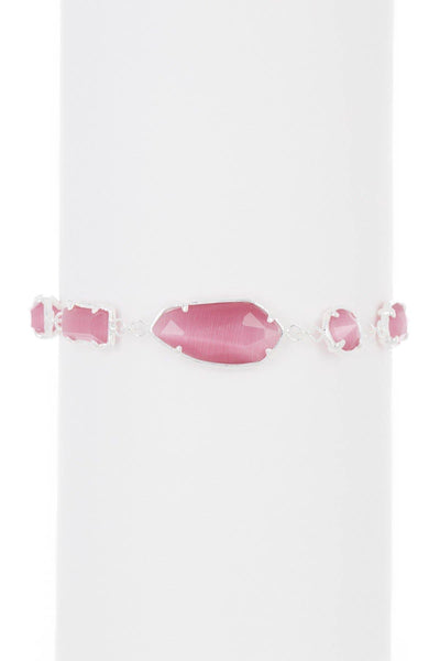 Pink Cat's Eye Station Bracelet - SF