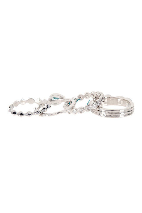 Turquoise & CZ Stack Ring Set - SF