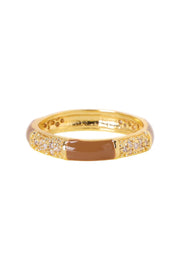 Enamel & Micro Pave CZ Band Ring - GF