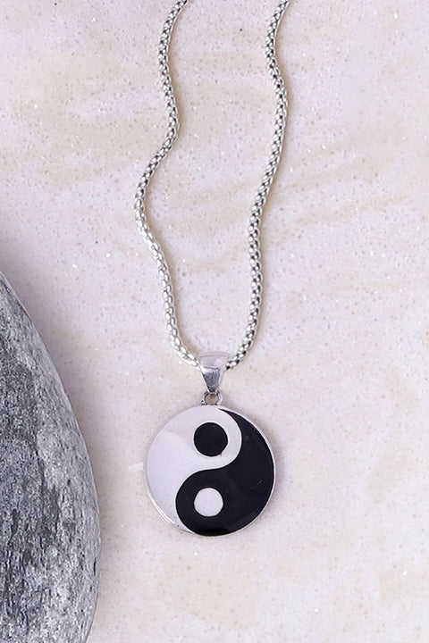 Sterling Silver Yin & Yang Pendant Necklace - SS