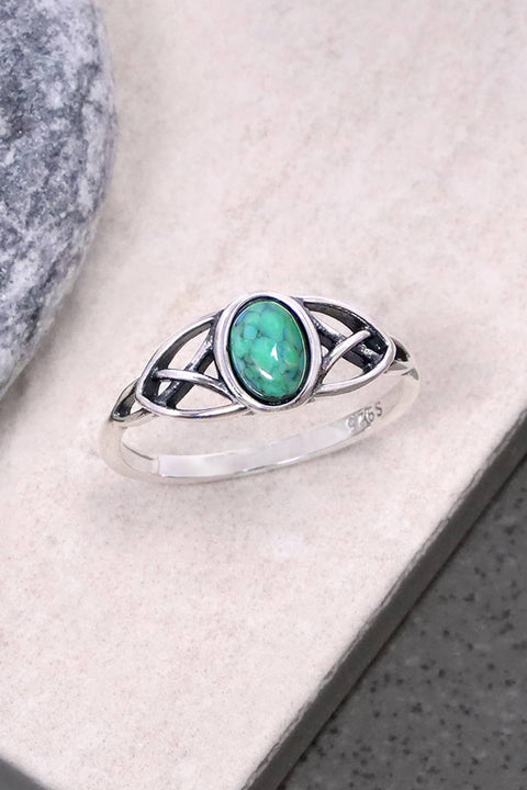 Turquoise & Sterling Silver Celtic Ring - SS