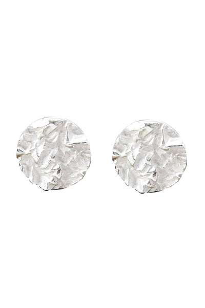 Hammered Disc Post Earrings - SF