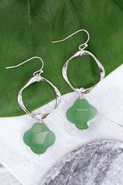 Green Aventurine & Freeform Hoop Drop Earrings - SF