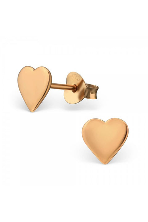 Sterling Silver Heart Ear Studs - RG