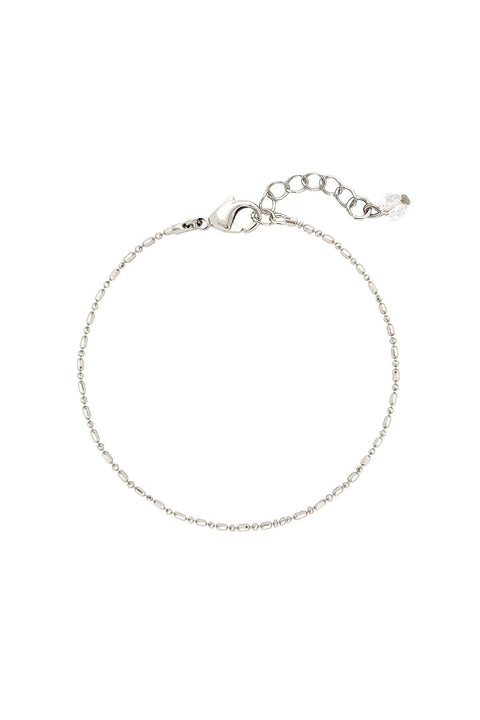 Silver Plated 1.2 mm Fancy Bead Chain Bracelet - SP