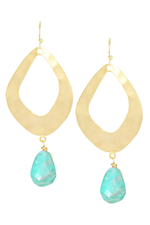 Amazonite & Fan Drop Earrings - GF