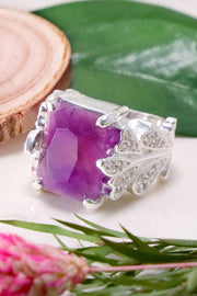 Amethyst & CZ Garden Ring - SF