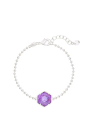 Amethyst Beaded Charm Bracelet - SF