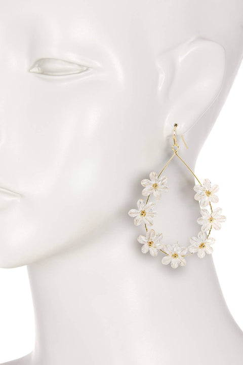 Clear Austrian Crystal Flower Bloom Statement Earrings - GF