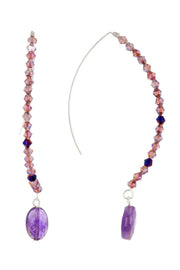 Amethyst & Austrian Crystal Cascade Earrings - SF