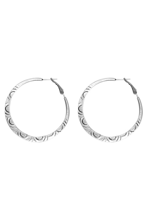 Hand Struck 1.75" Dia. Lever Back Hoop Earrings - SF