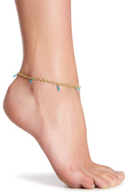 Blue Austrian Crystal Anklet - GF