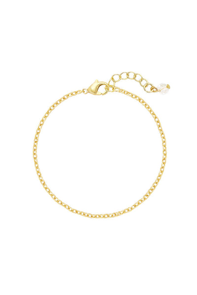 14k Gold Plated 2mm Cable Chain Bracelet - GP