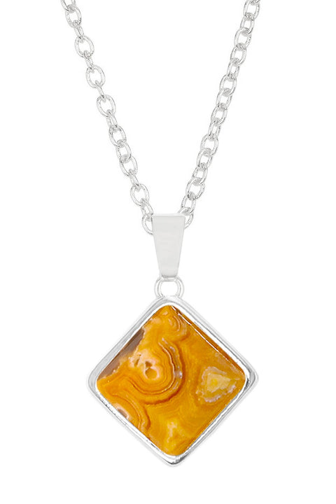 Crazy Lace Agate Pendant Necklace - SF