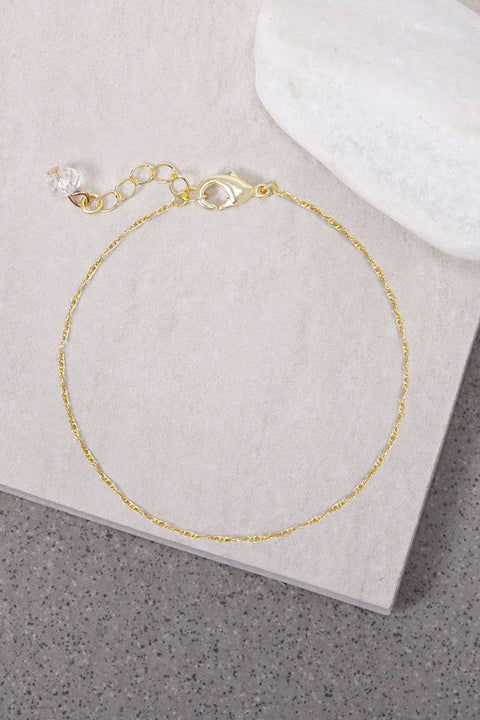 14k Gold Plated 1.2mm Singapore Chain Bracelet - GP